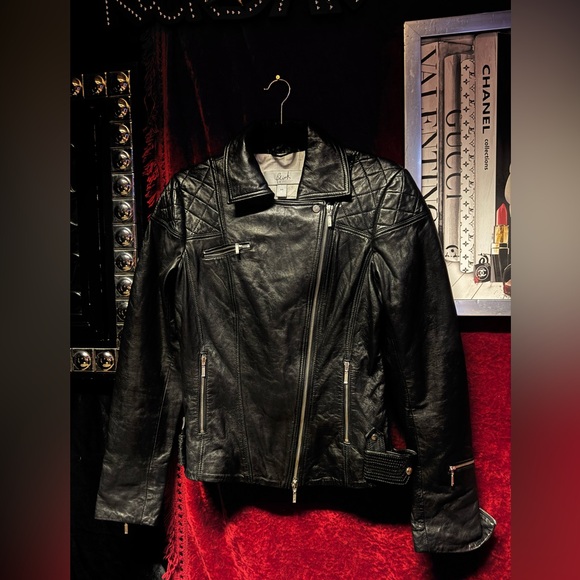 Blink DANIER Jackets & Blazers - DANIER BLINK Quilted Black Leather Motorcycle Jacket Never Used